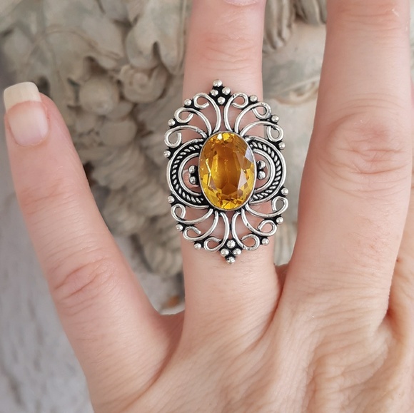 New Handmade Citrine 925 Silver Ring. - Picture 4 of 5